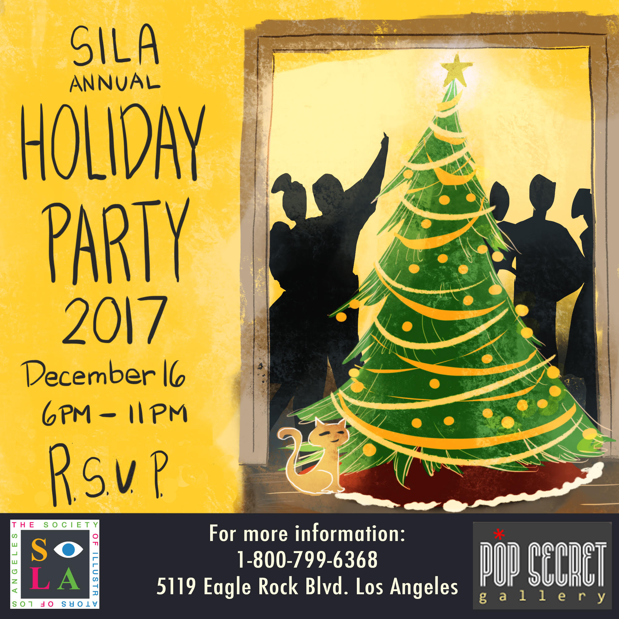 Our 2017 Holiday Party! December 16 6pm – 11pm at the Society ~ 5119 Eagle Rock Blvd. Los Angeles