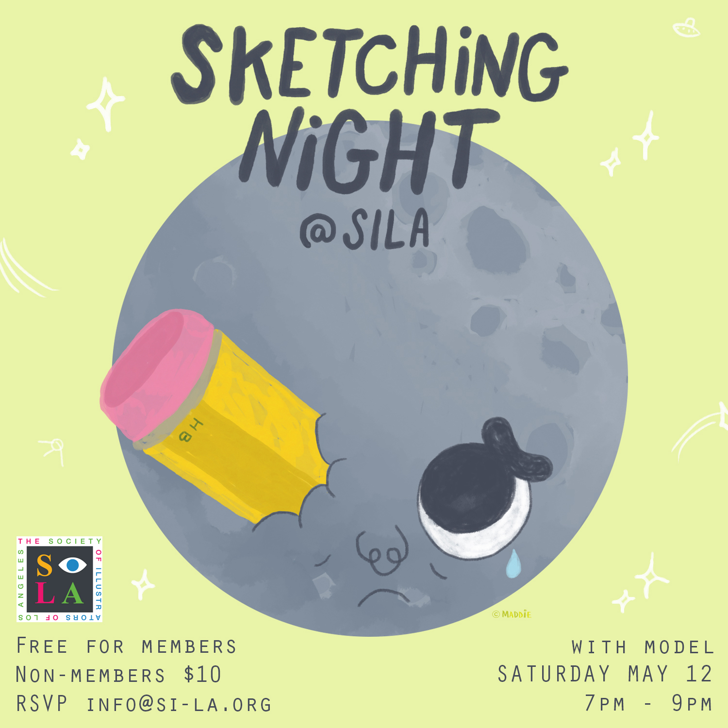 Our First Sketching Night for 2018! Saturday May 12, 7pm – 9pm
