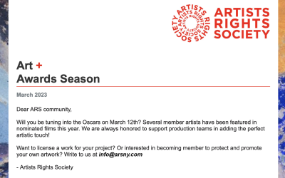 Artists Rights Society, the Awards Season….and Artists