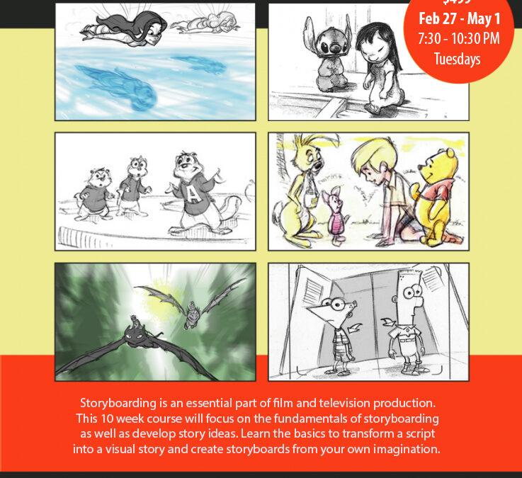 Intro to Storyboarding with Peter Paul: February 27 – May 1 ~ 7:30 pm – 10:30 pm  $499.00